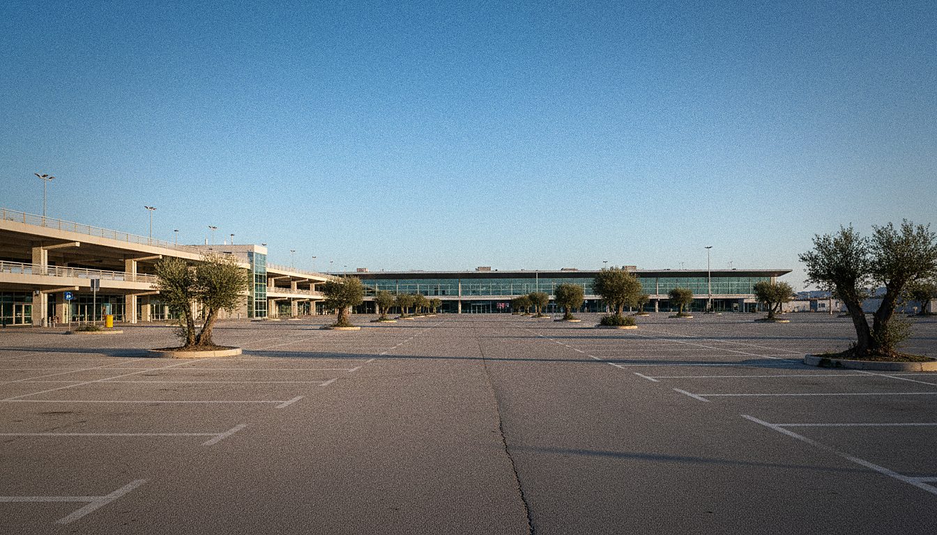 Parkplatz P1 vor dem Terminal des Flughafens Bari